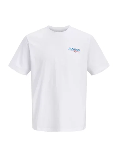 JACK & JONES Tricou JJJADE albastru / roșu alb