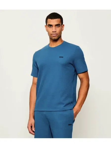 BOSS BLACK Top de pijama Waffle negru