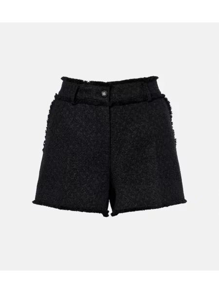 Pantaloni scurți Dolce&gabbana de lână negru