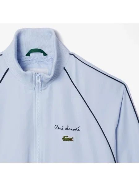 Lacoste Kurtka Dresowa Relaxed Fit Tafta W Romby niebieska