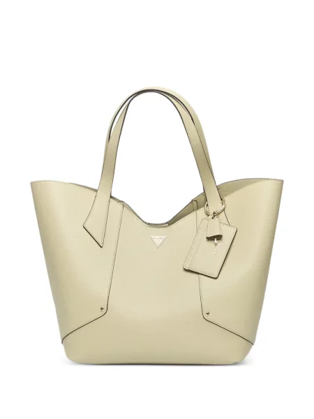 Geantă shopper Guess cu autograf verde
