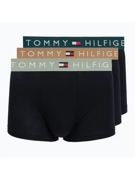 Boxeri pentru bărbați Tommy Hilfiger Trunk WB 3 pack nb//saf canvas/mnty grey/deep spru gri
