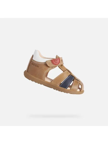 Sandały GEOX B SANDAL MACCHIA BOY brązowy