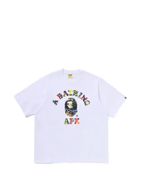 Scurt tricou A Bathing Ape® cu autograf alb