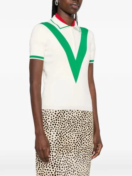 Tricou polo Valentino Garavani alb