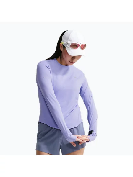 Дамска блуза за бягане с дълъг ръкав Nike Swift Dri-FIT UV LS purple pulse виолетово