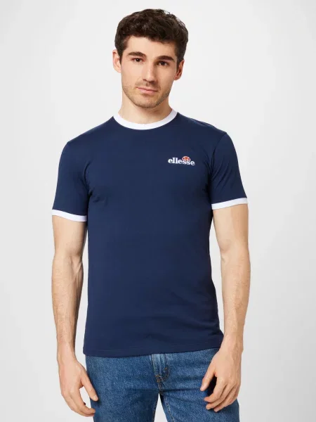 ELLESSE Majica Meduno mornarska / temno modra / rdeča bela