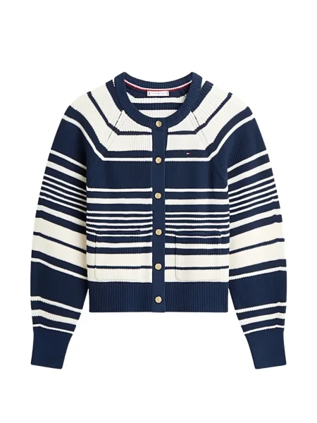 Cardigan Tommy Hilfiger cu dungi albastru