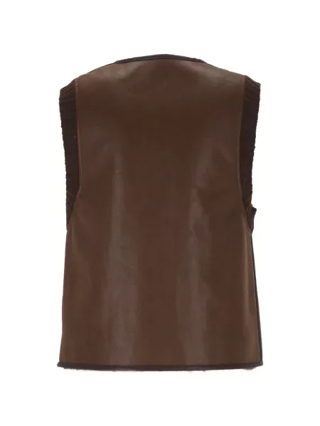 Reversibil vestă Urbancode cu blană maro