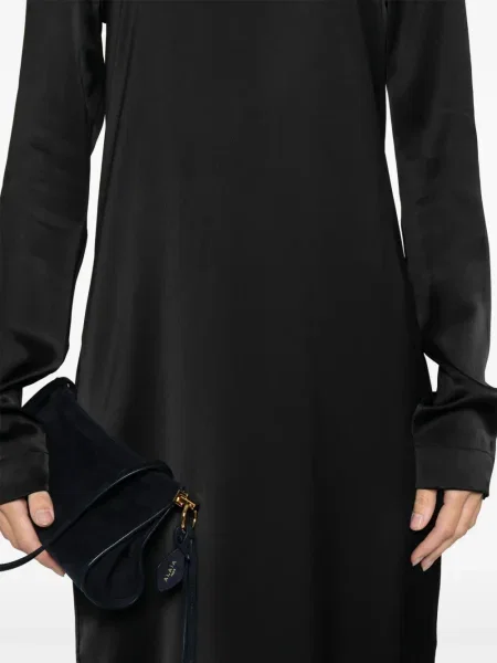 Rochie maxi Toteme din satin de costum negru