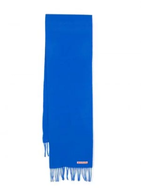 Fular Acne Studios de lână cu autograf albastru