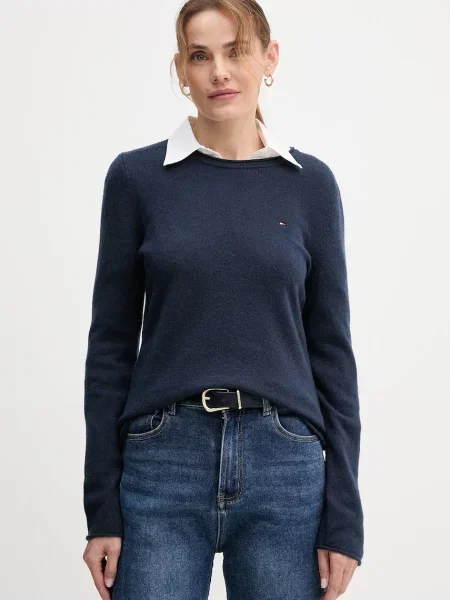 Пуловер Tommy Hilfiger Soft Wool C-Nk Ls Sweater Blue M синьо