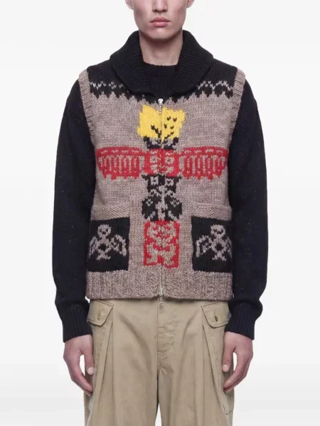 Плетен елек Kapital кафяво