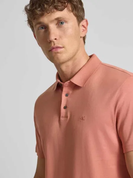 Calvin Klein polo gładki pomarańczowy