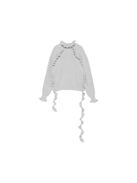 Sweter z golfem Blumarine wełniany szary