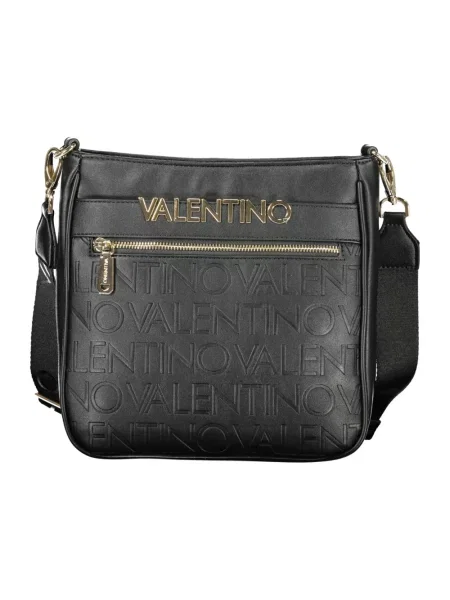 Lniana torebka Valentino Bags czarna