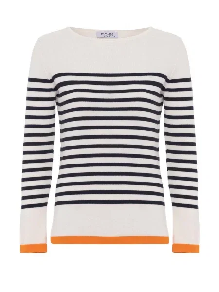 Moxx Paris Pulover Pablo ecru / bleumarin portocaliu