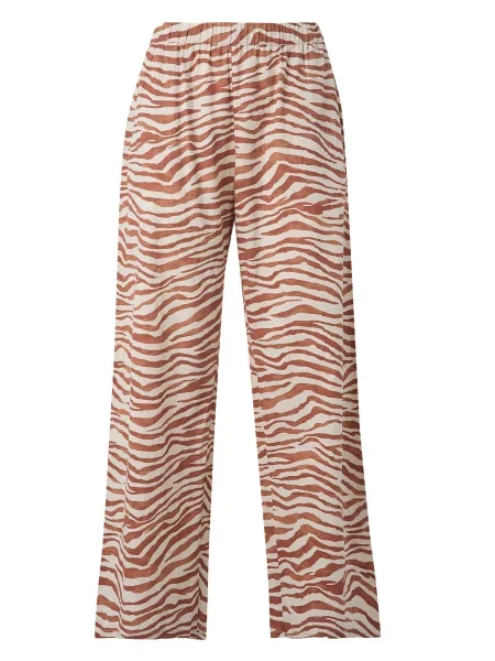 Lindex Pantaloni de pijama maro ruginiu alb