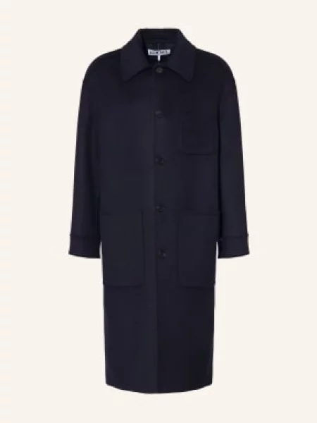 Loewe Vlněný Kabát tmavě modrá