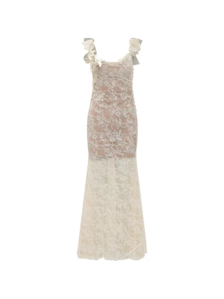 Rochie maxi Self-portrait cu model floral din dantelă de costum