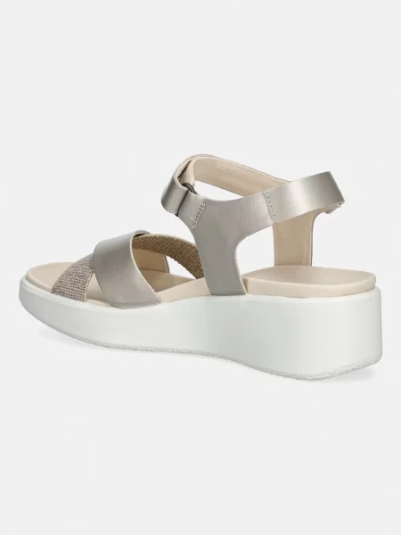 Ecco sandály ženské kožené Flowt Wedge LX W béžové