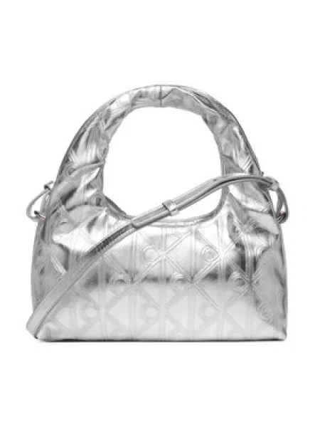 Calvin Klein Torbica Puffy Aop Mini Bag With Strap Srebrna