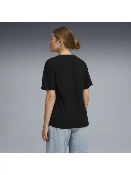 PUMA luźna koszulka Essentials ze zwierzęcym nadrukiem Odzież S czarny