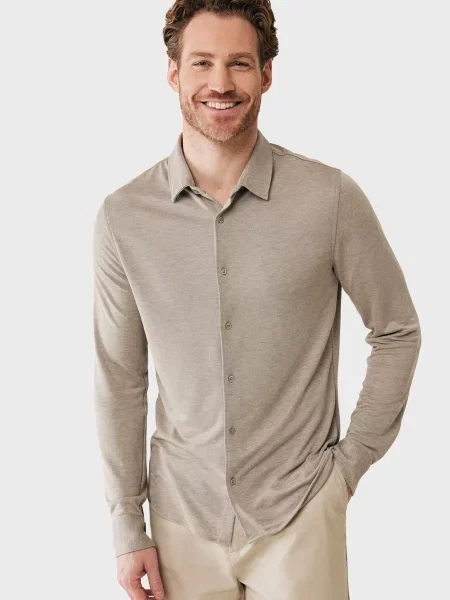 Длинная рубашка Mexx с длинным рукавом из модала бежевая