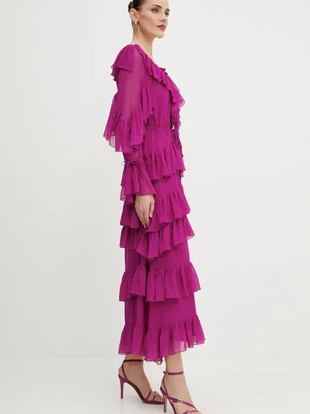 Сукня Luisa Spagnoli maxi розкльошена рожевий