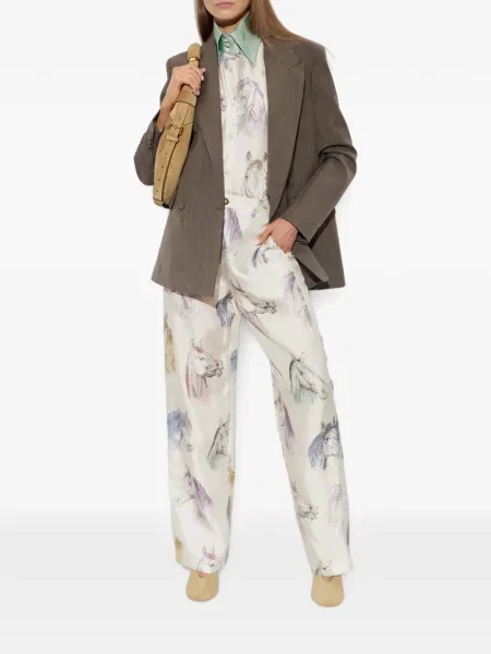 Cămașă Moschino de mătase cu imagine