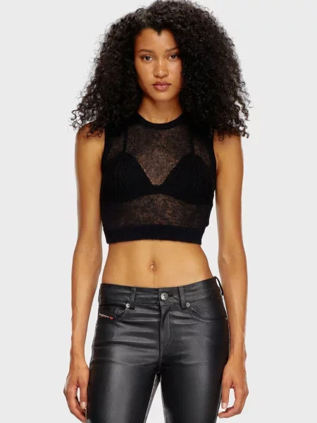 Вовняний топ Diesel чорний