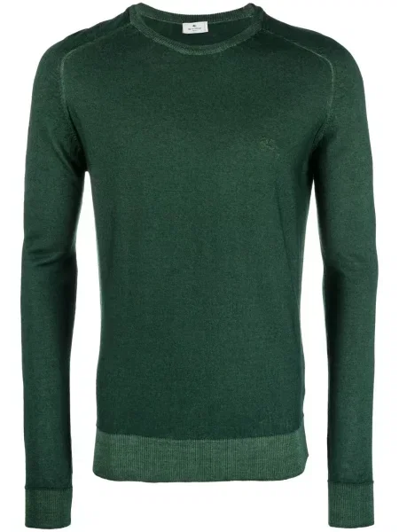 Pulover Etro cu broderie cu decolteu rotund verde