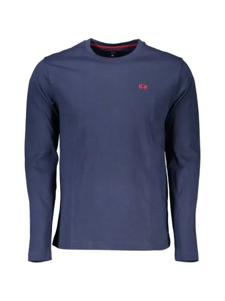 Lung tricou La Martina cu broderie albastru
