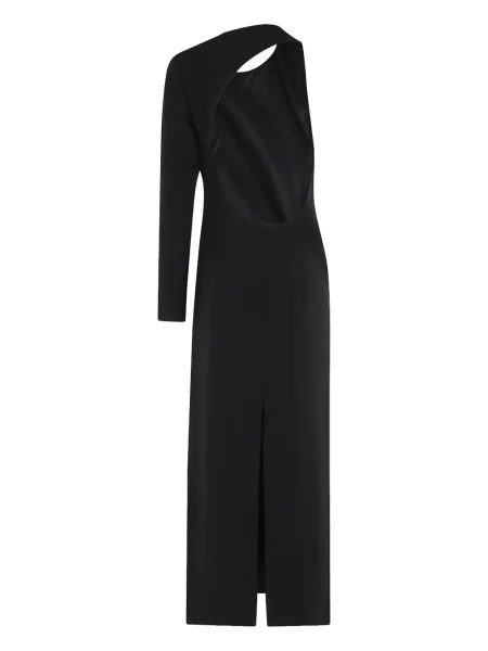Rochie maxi Erika Cavallini cu un umăr gol de costum negru