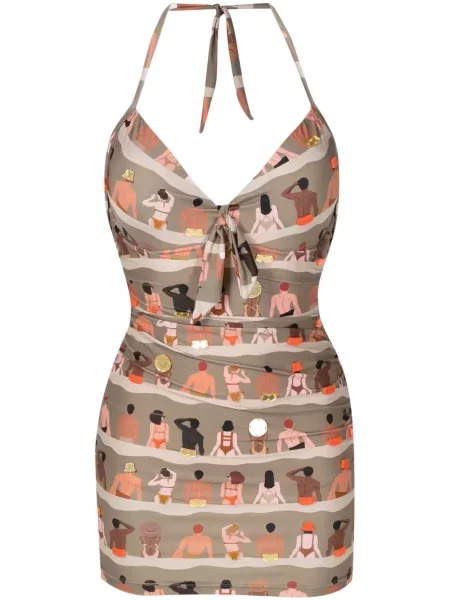 Strój kąpielowy Amir Slama z nadrukiem zielony