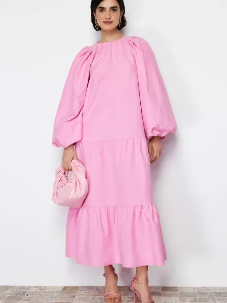 Rochie Trendyol cu mâneci balon roz