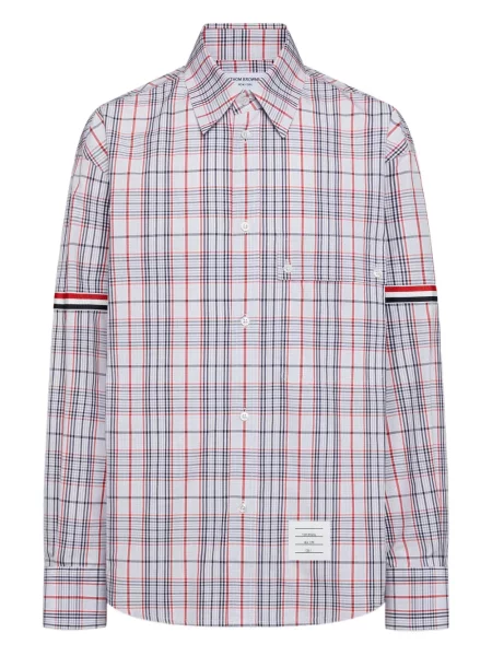 Cămașă Thom Browne în carouri alb
