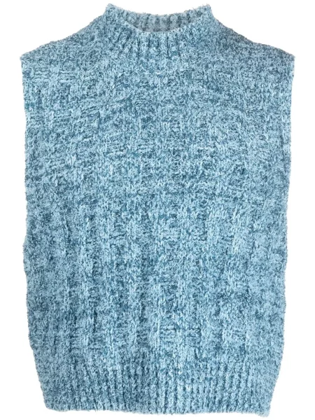 Pulover Maison Margiela fără mâneci tricotate albastru