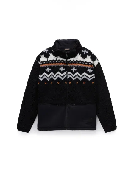 NAPAPIJRI Jachetă fleece Ansei crem / gri / portocaliu negru