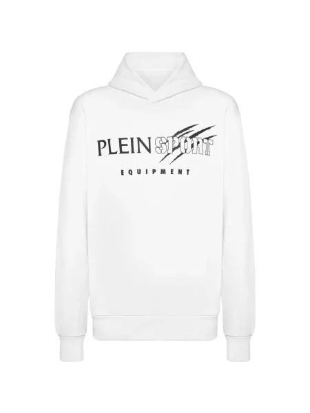 Mikina s kapucí Plein Sport s potiskem bílá
