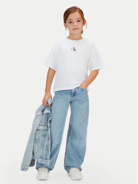 Dětské tričko Calvin Klein Jeans bílé