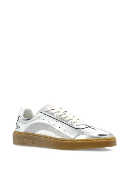 Sneakerși Dsquared2 din piele argintiu