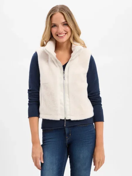 Monari kamizelka pluszowa Kobiety Sztuczne włókno jednolity 38 biały