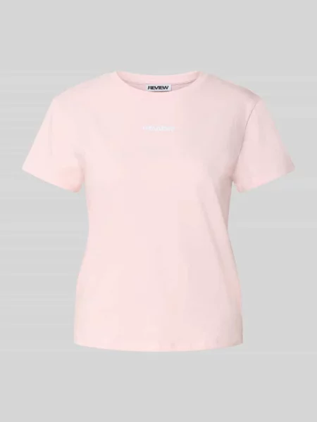 T-shirt z okrągłym dekoltem i wyhaftowanym logo Review