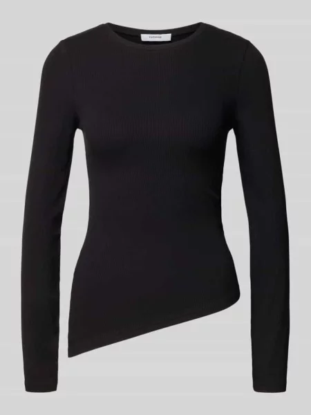 Bluzka z długim rękawem w asymetrycznym kroju model RIA' Topshop czarna
