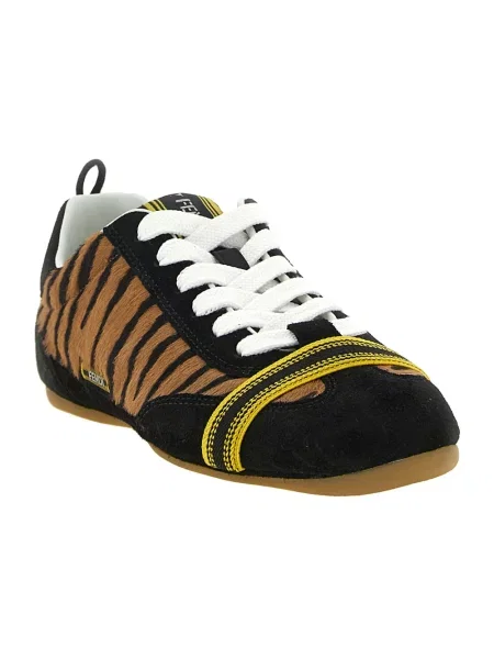 Sneakersy Fendi skórzane kopertowe brązowe