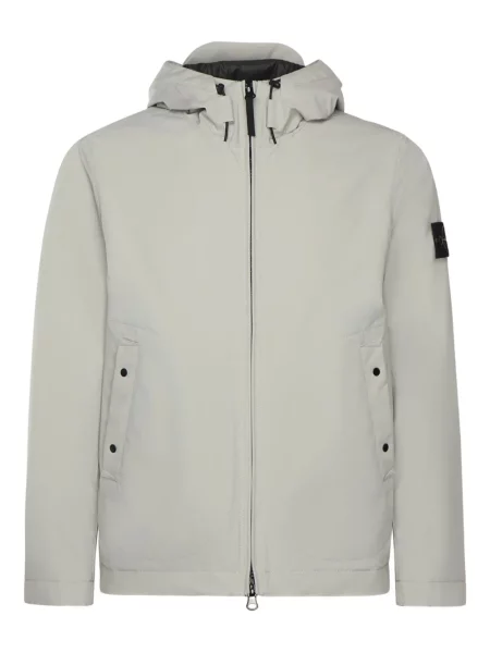 Geacă Stone Island cu glugă cu strasuri gri