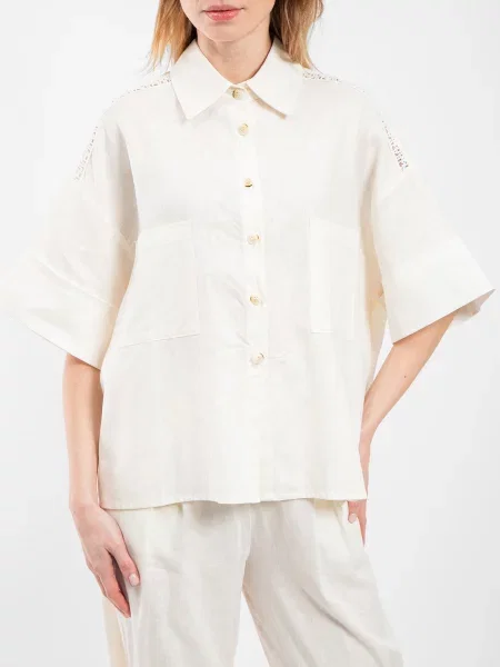Сорочка Just Before молочний льон/віскоза
