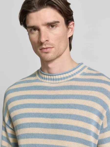 Sweter z dzianiny z mieszanki bawełny i kaszmiru z prążkowanymi wykończeniami Ftc Cashmere