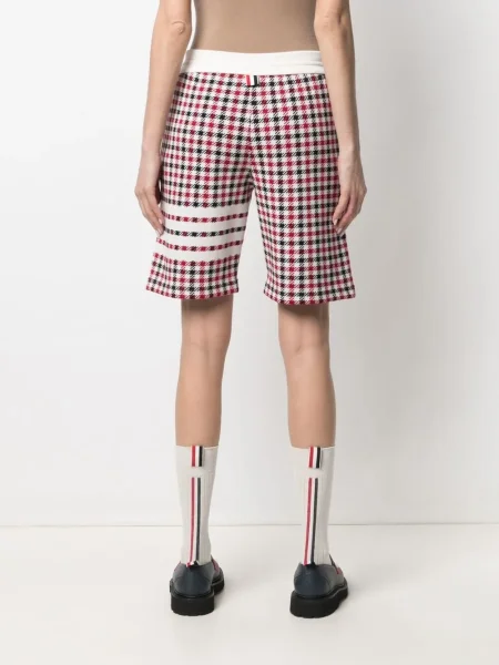 Pantaloni scurți Thom Browne în carouri roșu